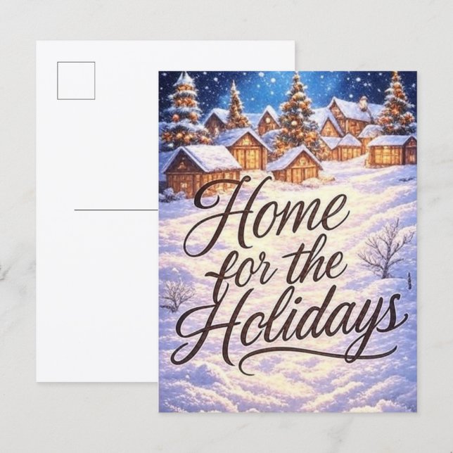 Carte Postale 'Home for the Holidays' Postcard (Devant / Derrière)
