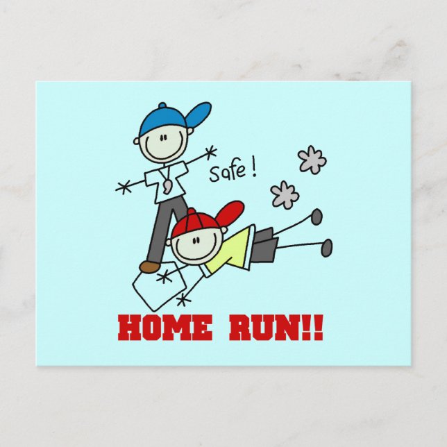Carte Postale Home Run Boys Baseball Tshirts et cadeaux (Devant)