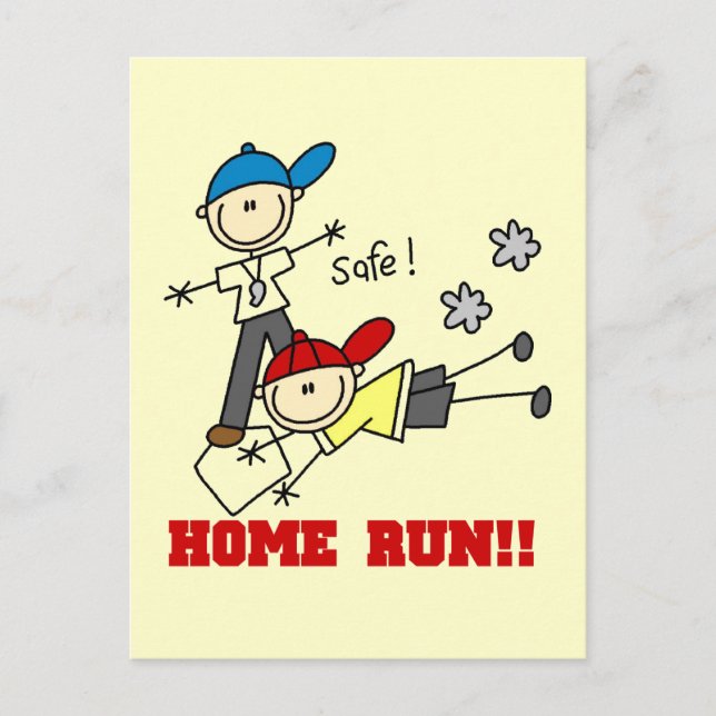 Carte Postale Home Run Boys Baseball Tshirts et cadeaux (Devant)
