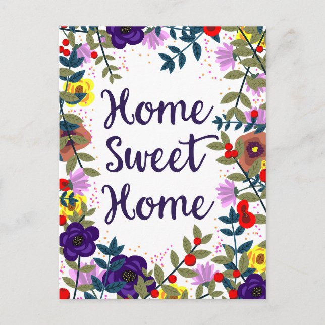 Carte Postale Home Sweet Home Floral Reef (Devant)