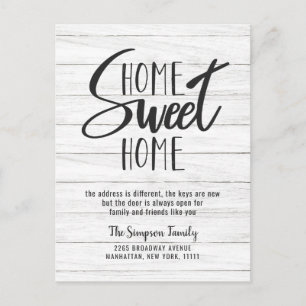 Carte Postale Home Sweet Home Moving Faire-part