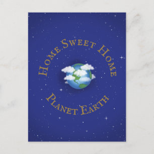 Carte Postale "Home Sweet Home Planet Earth" Whimsical Custom