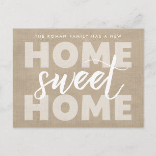 Carte Postale Home Sweet Home Tan Moving Faire-part