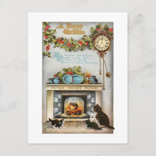 Carte Postale Home Sweet Home Vintage Christmas Hearth