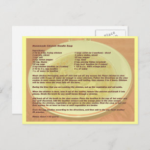 Carte Postale Homemade Chicken Noodle Soup Recipe Postcard
