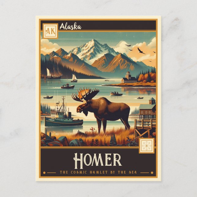 Carte Postale Homer, Alaska | Vintage (Devant)