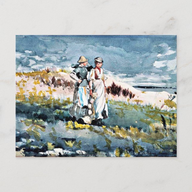 Carte Postale Homer - Les dunes, peinture d'art (Devant)