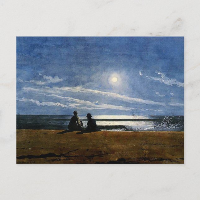 Carte Postale Homer - Lumière de la Lune, peinture d'art, (Devant)