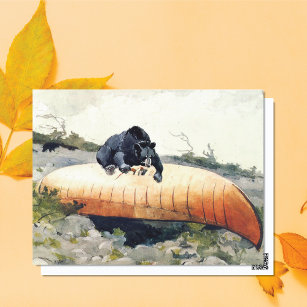 Carte Postale Homère de l'ours et du canoé Winslow