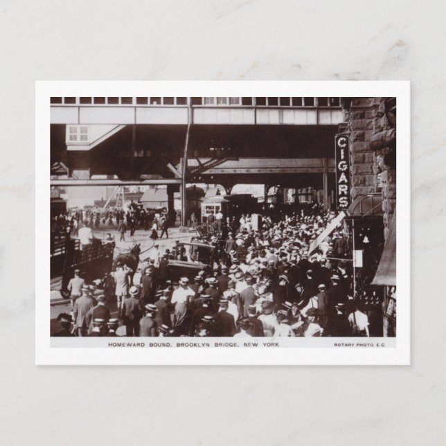 Carte Postale Homeward Bound, Brooklyn Bridge Vintage (Devant)