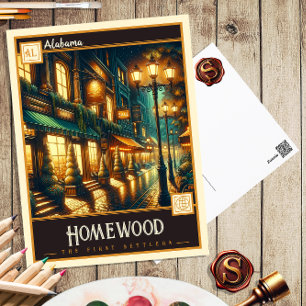 Carte Postale Homewood, Alabama Vintage