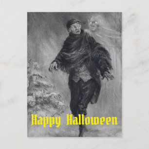 Carte Postale Hommage à l'homme heureux Fantômes d'Halloween