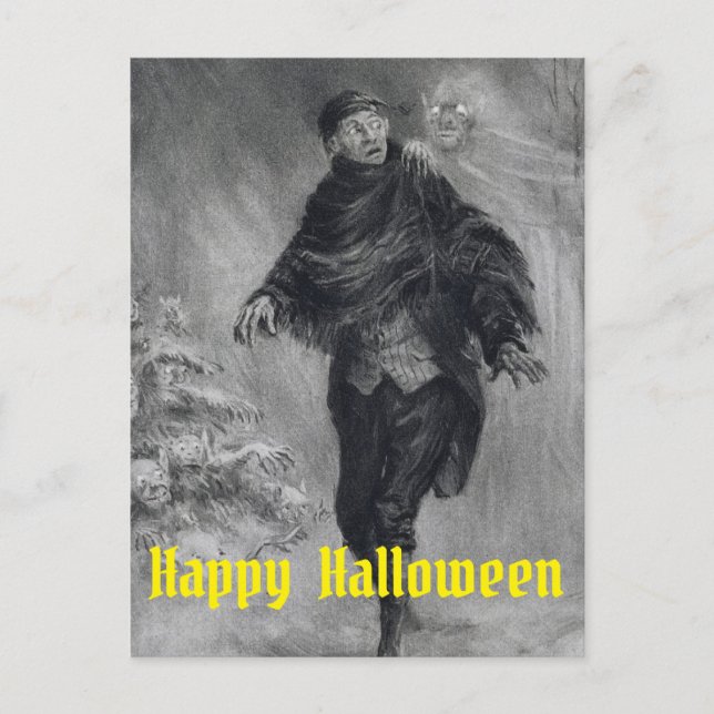 Carte Postale Hommage à l'homme heureux Fantômes d'Halloween (Devant)