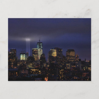Carte Postale Hommage au WTC en Lumière - 9/11/2011 au crépuscul