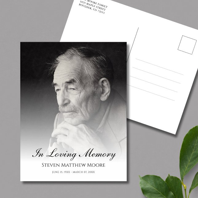 Carte Postale Hommage aux funérailles commémoratives (Photo Memorial Postcard)