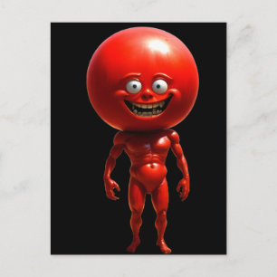 Carte Postale Homme à la tomate bizarre