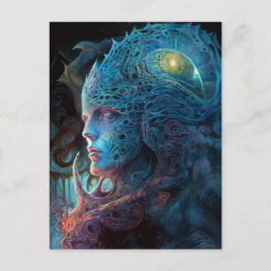 Carte Postale Homme Alien Surreal Sci-Fi Art