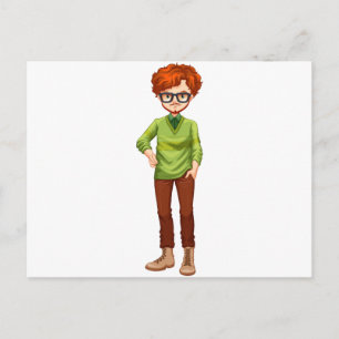 Carte Postale Homme aux cheveux rouges