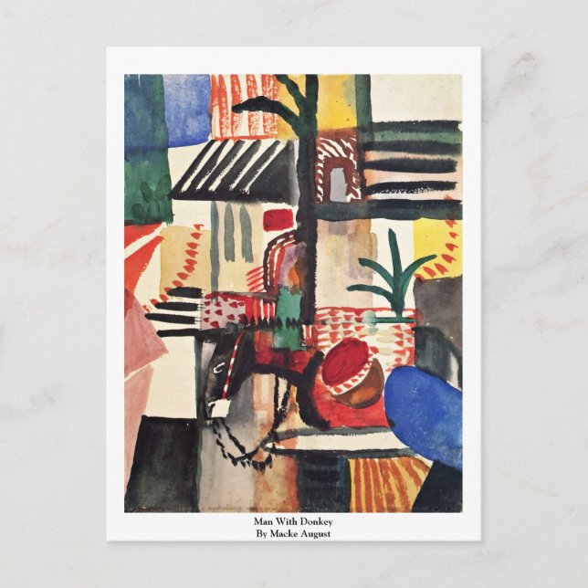 Carte Postale Homme avec âne par Macke août (Devant)