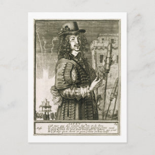 Carte Postale Homme avec fusée de feu d'artifice, du "Recueil de