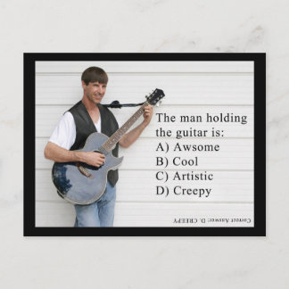 Carte Postale homme avec guitare