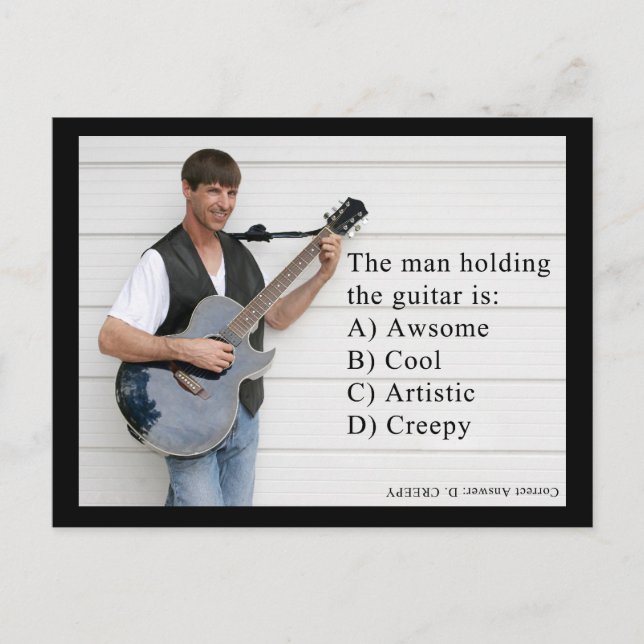 Carte Postale homme avec guitare (Devant)
