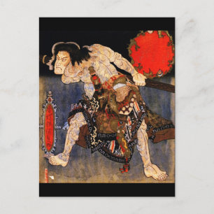 Carte Postale Homme avec tatouages, Kunisada Art Japonais