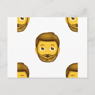 Carte Postale homme barbu émoji