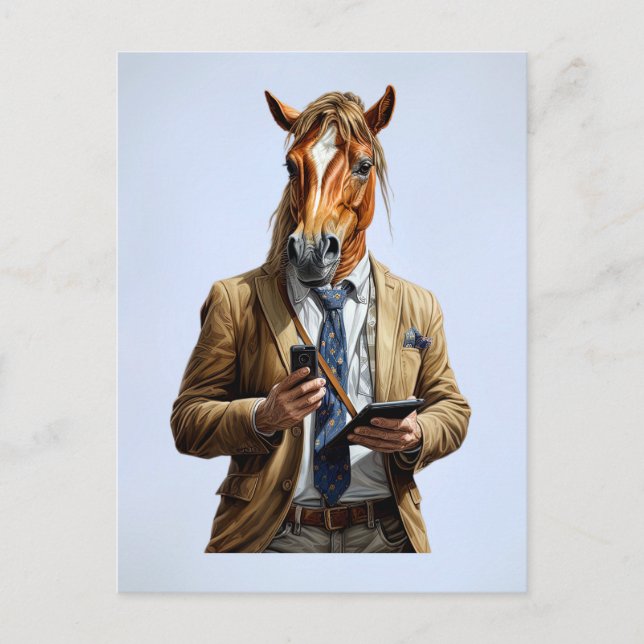 Carte postale Homme Cheval (Devant)