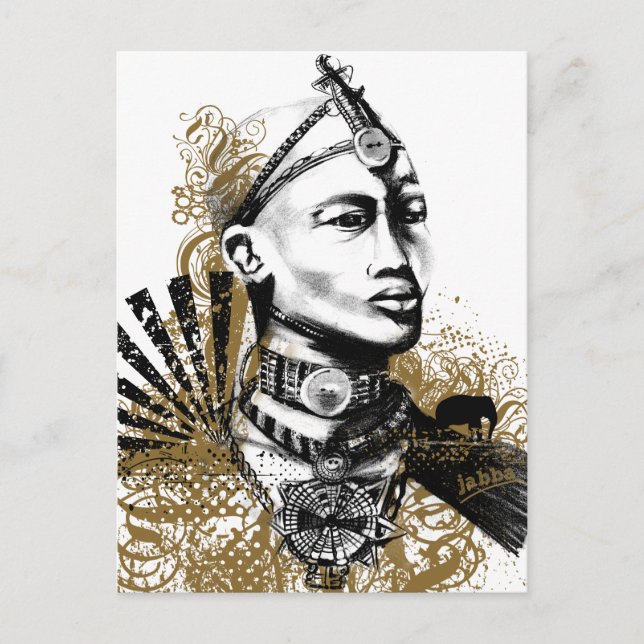 Carte Postale Homme de Lion Maasai (Devant)