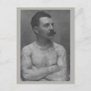 Carte Postale Homme de tatouage victorien