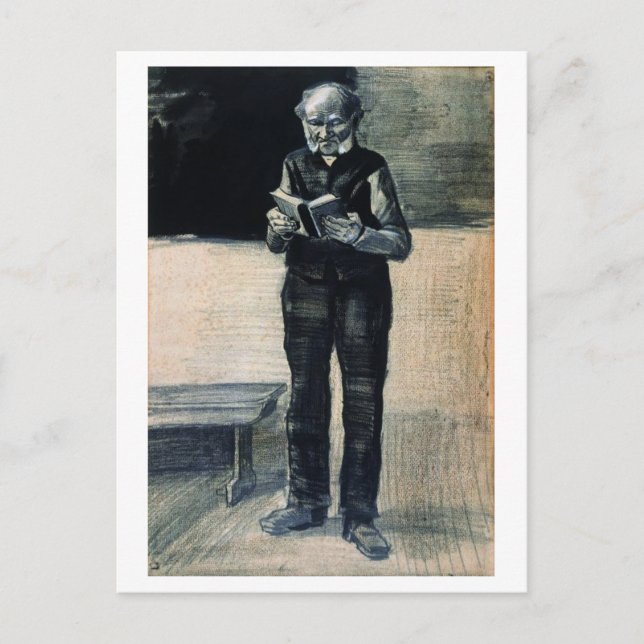 Carte Postale Homme debout lire un livre, Vincent van Gogh (Devant)