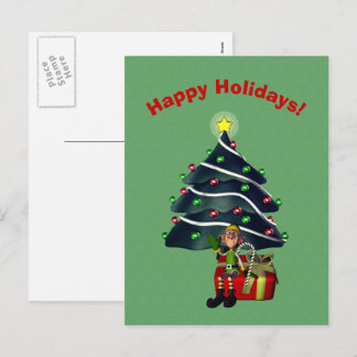 Carte postale Homme Elf Christmas Tree