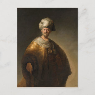 Carte Postale Homme en costume oriental, par Rembrandt van Rijn