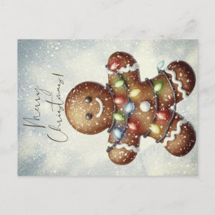Carte Postale Homme en pain d'épices Hiver Noël