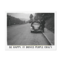 Homme et automobile Vintage heureux