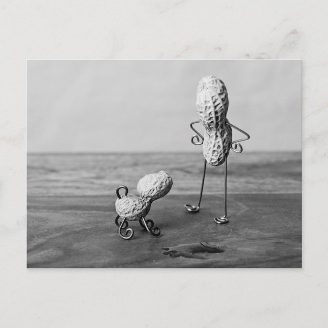 Carte Postale Homme et chien d'arachide (Devant)