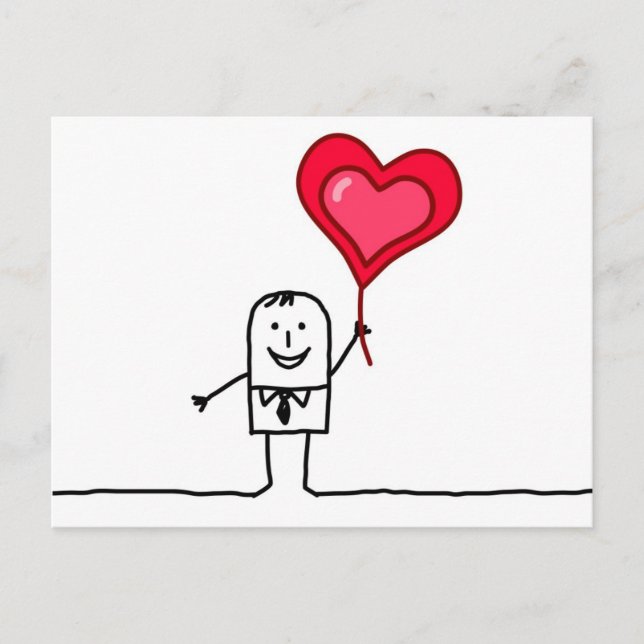 Carte Postale Homme et coeur (Devant)