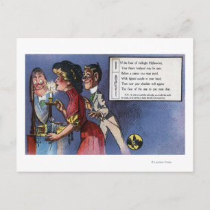 Carte Postale Homme et femme couple à la lumière des bougies