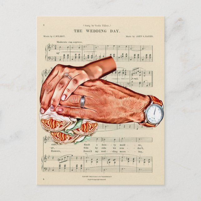 Carte Postale homme et femme mariée mariée mariée couple art (Devant)