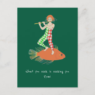 Carte Postale Homme et poisson