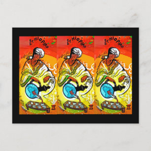 Carte Postale Homme éthiopien à Turban qui verse du thé