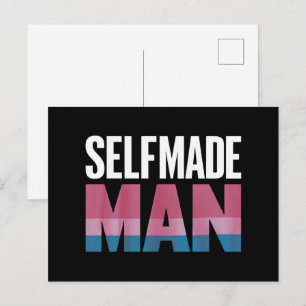 Carte Postale Homme fait par soi-même Transgenre Drapeau de fier