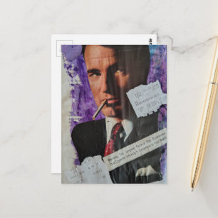 Carte Postale Homme fumeur rétro avertissant collage des prix du