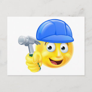 Carte Postale Homme Handicap Carpenter Builder Emoji Emoticon