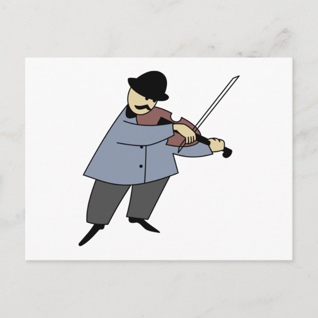 Carte Postale Homme jouant d'un violon (Devant)