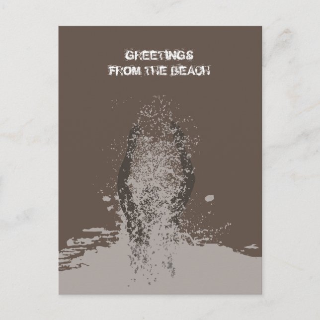 Carte Postale Homme monochrome frais grunge éclaboussé d'eau (Devant)