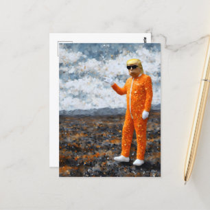 Carte Postale Homme Orange Trump