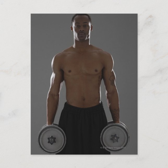 Carte Postale Homme physiquement apte levant des haltères (Devant)