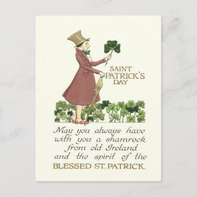 Carte Postale Homme Shamrock Shillelagh (Devant)